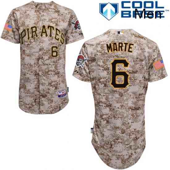 Mens Majestic Pittsburgh Pirates 6 Starling Marte Replica Camo Alternate Cool Base MLB Jersey
